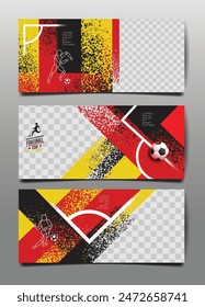 soccer, horizontal banner template , germany flag, texture grunge, football cup, illustration vector