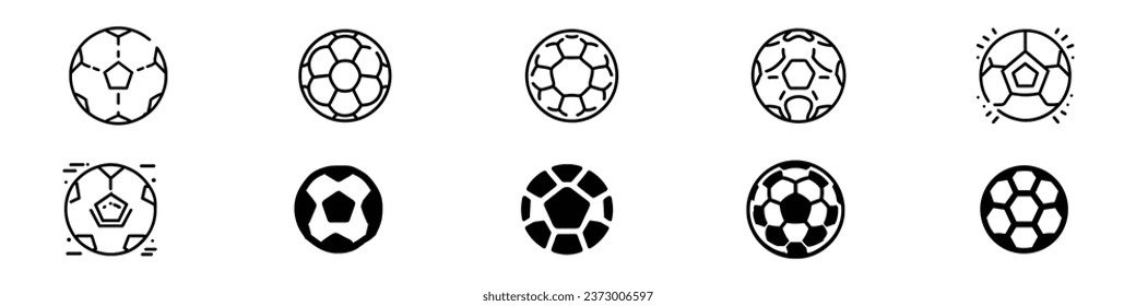 Soccer icon. Soccer ball icon, Vector Soccer ball on white background. European football logo. Football ball design. football icon, soccer ball icon or sign, Vector football icons, sport icons set