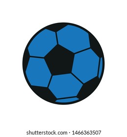 Soccer Icon - Black And Blue Vector Illustration - Isolated On White Background