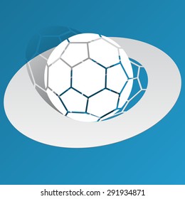 Soccer icon cut from paper, vector illustration.