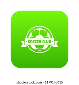 Soccer icon green vector isolated on white background