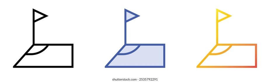 soccer icon. Linear, Blue Fill and Gradient Style Design Isolated On White Background