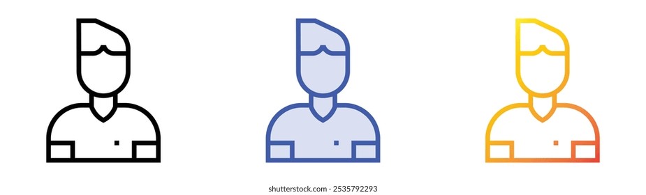 soccer icon. Linear, Blue Fill and Gradient Style Design Isolated On White Background