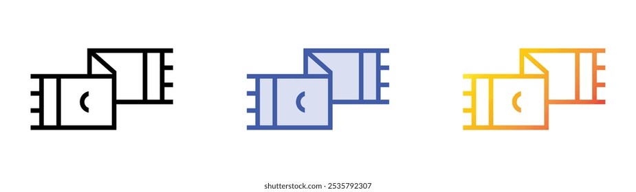 Fußball-Symbol. Lineares, blaues Füllungs- und Farbverlauf-Design einzeln auf weißem Hintergrund