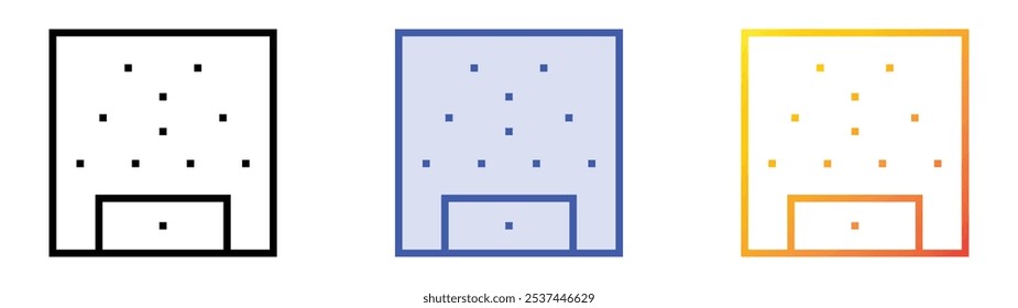 soccer icon. Linear, Blue Fill and Gradient Style Design Isolated On White Background