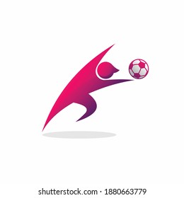 soccer icon logo, goalkeeper catches the ball