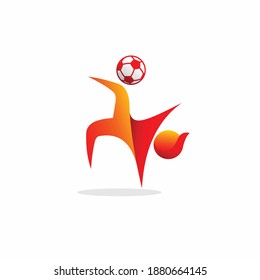 soccer icon logo, somersault style