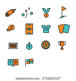 Design Vetorial do Pacote de Ícones de Futebol