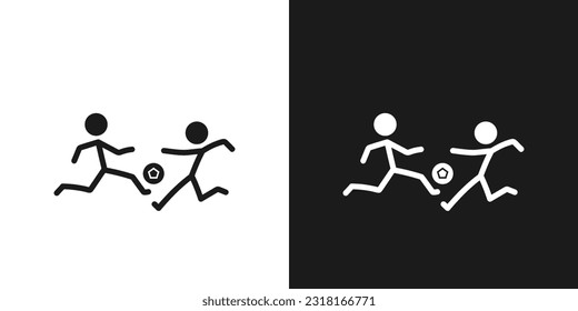 Soccer icon pictogram vector design. Stick figure men soccer players vector icon sign symbol pictogram. Team sports concept