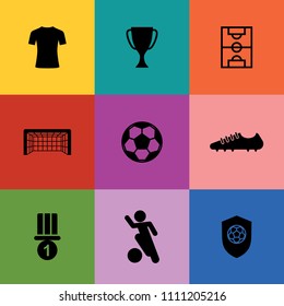 Soccer icon set. Abstract football sign and symbol. Vector illustration.