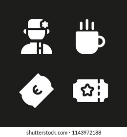 soccer icon set with cup, russian and ticket vector icons for web and graphic design