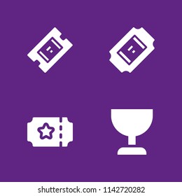 soccer icon set. cup and ticket vector icon for graphic design and web