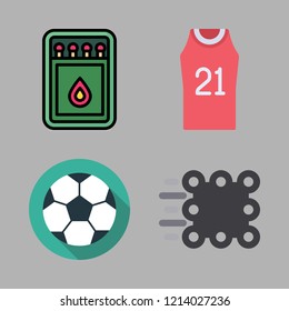 soccer icon set. vector set about basketball jersey, football, match moving and matches icons set.