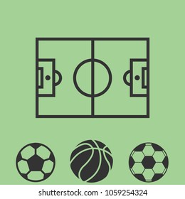 Soccer icon set.Stadium line vector.Football sign isolated on white background.Simple illustration for web and mobile platforms