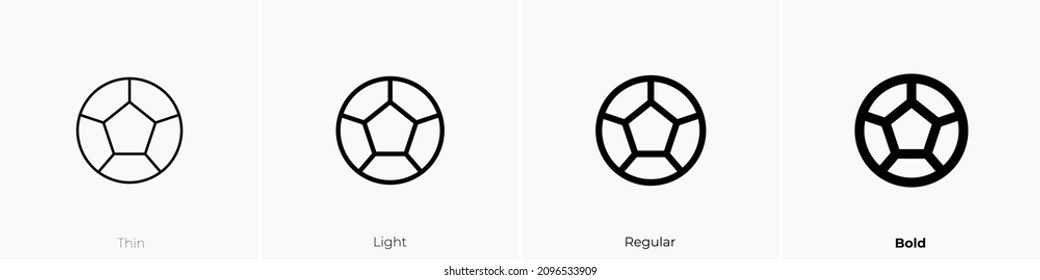 soccer icon. Thin, Light Regular And Bold style design isolated on white background