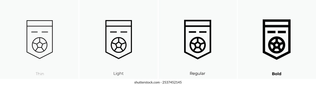 soccer icon. Thin, Light Regular And Bold style design isolated on white background