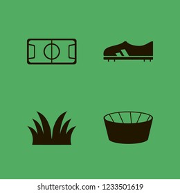 soccer icon. soccer vector icons set football stadium, grass and football shoe