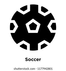 Soccer icon vector isolated on white background, logo concept of Soccer sign on transparent background, filled black symbol