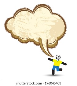 Soccer icons character  with Speech Bubble. Vector Illustration 
