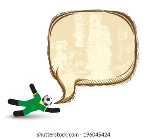 Soccer icons character  with Speech Bubble. Vector Illustration 