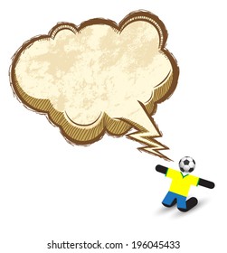 Soccer icons character  with Speech Bubble. Vector Illustration 