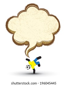 Soccer icons character  with Speech Bubble. Vector Illustration 