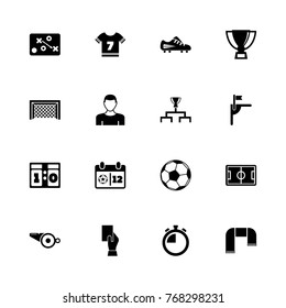 Soccer icons - Expand to any size - Change to any colour. Flat Vector Icons - Black Illustration on White Background.