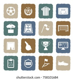 Soccer Icons. Grunge Color Flat Design. Vector Illustration. 