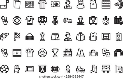 Soccer icons High-Quality Vector Icons Collection with Editable Stroke. Ideal for Professional and Creative Projects.