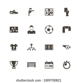 Soccer icons. Perfect black pictogram on white background. Flat simple vector icon.