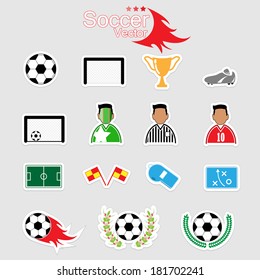 Soccer Icons set color. Illustration eps10