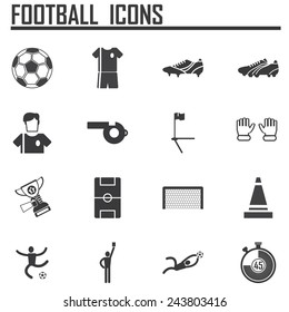 Soccer icons set flat design. Illustration eps10 