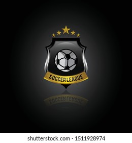 Soccer Icons with Shield - Soccer label with sample text