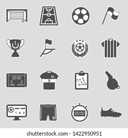 Soccer Icons. Sticker Design. Vector Illustration.