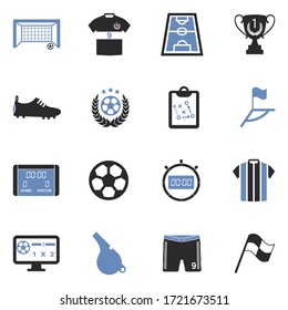 Soccer Icons. Two Tone Flat Design. Vector Illustration.