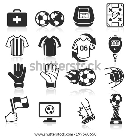 Soccer icons. Vector illustration