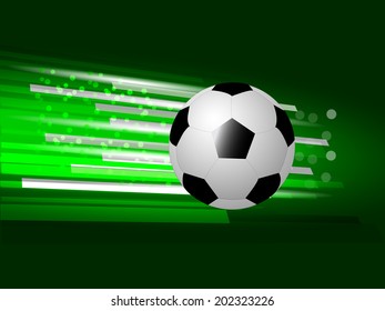 Soccer illustration on the green background with soccer ball/design for print, poster or computer desktop with place for your content/vector illustration