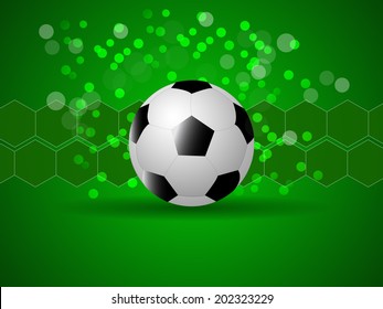 Soccer illustration on the green background with soccer ball/design for print, poster or computer desktop with place for your content/vector illustration
