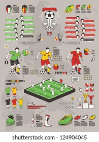 soccer info graphic elements, football vector background