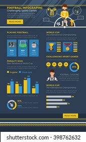 Soccer infographic with bars graphs and charts describing different variants of championship statistics vector illustration