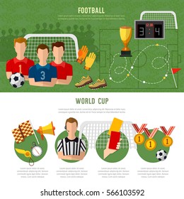 Soccer infographic, football team, signs and symbols elements of professional soccer template flat design 