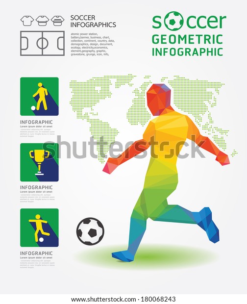 Soccer Infographic Geometric Concept Design Colour Stock Vector ...