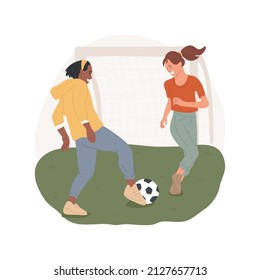 Soccer Isolated Cartoon Vector Illustration Physical Education At High School, Recreation Activity Game, Healthy Teamwork, Outdoors Exercise Sport, European Football, Goal Vector Cartoon.