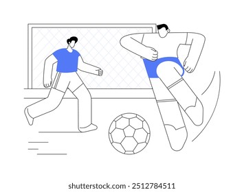 Soccer isolated cartoon vector illustrations. Young sporty college student playing soccer, running with the ball across the field, teenager active lifestyle, football team vector cartoon.