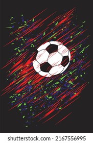 fútbol aislado de fondo negro para camisetas, afiches y elementos de negocios.