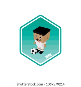 soccer isometric theme iran vector art