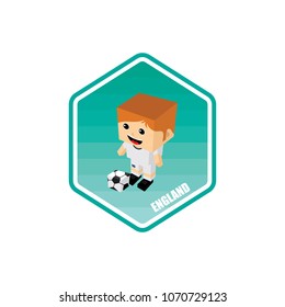 soccer isometric theme vector art england