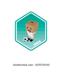 soccer isometric theme vector art tunisia