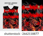 Soccer Jersey Design with fire dragon Pattern