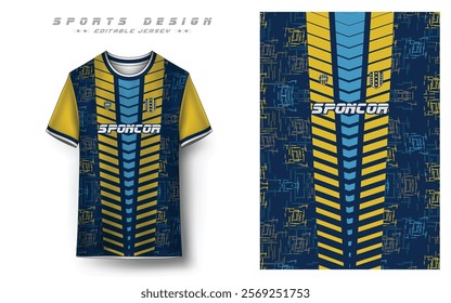 Soccer jersey design front and back short sleeve sports sublimation vector Template